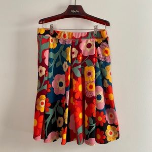 Lularoe Madison Skirt Pockets Pleats Retro Floral